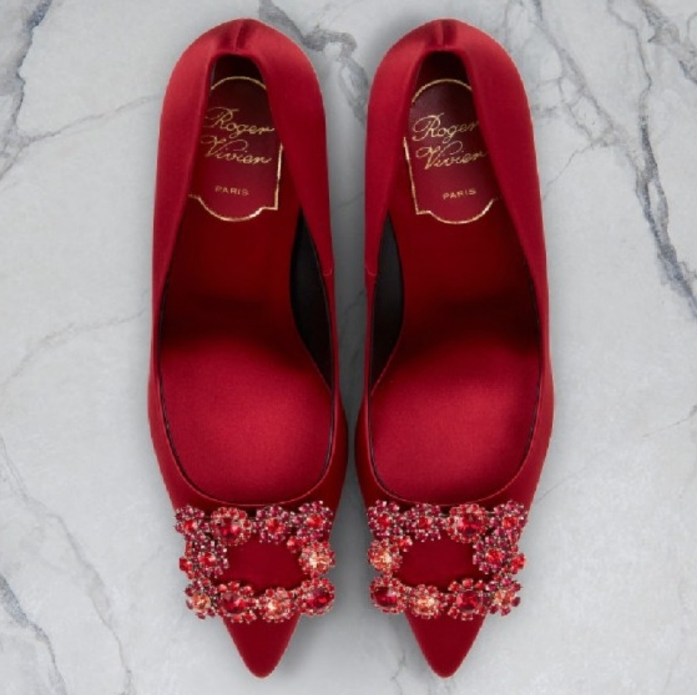 Silk Flower Strass Pumps